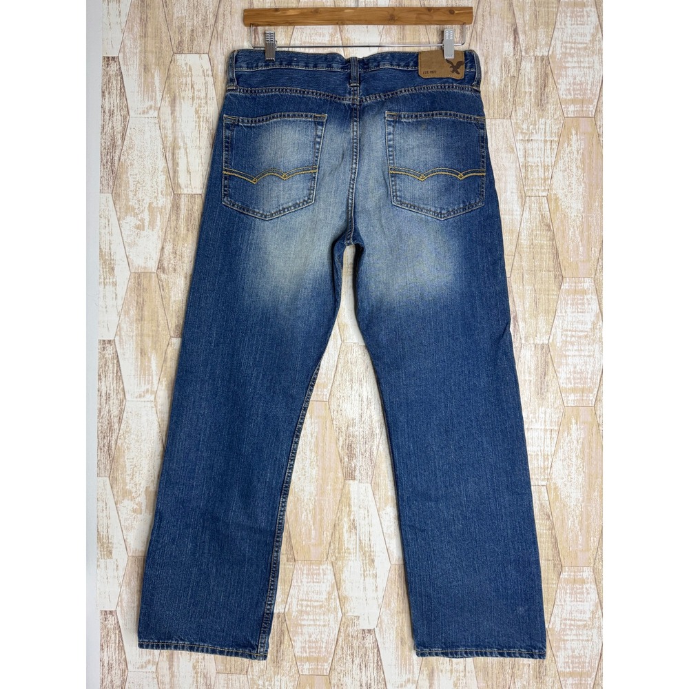 American Eagle Relaxed Straight Jeans‎ Mens 32x30 Blue Denim 100% Cotton